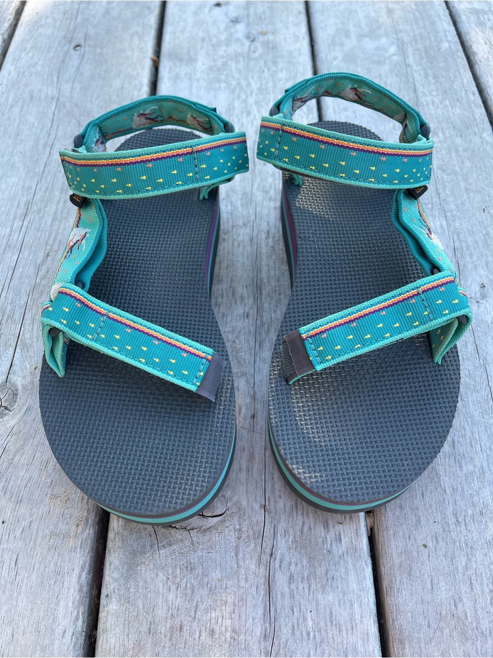 RARE Teva Flatform Universal Sandal Unicorn Waterfall - Picture 7 of 14